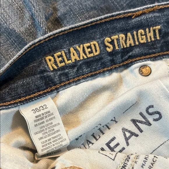 American Eagle Outfitters Men's Dark Blue Relaxed Jeans - Picture 3 of 3